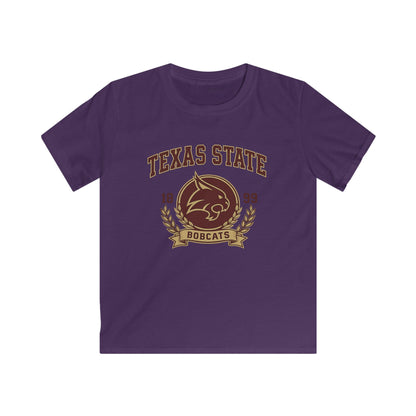 Texas State Bobcats Kids T-Shirt — Retro 1899 College Mascot Tee