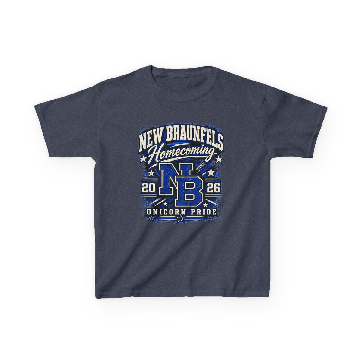 New Braunfels Homecoming 2026 Kids T‑Shirt — NB Unicorn Pride School Spirit Tee