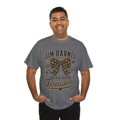 T-Shirt — Jim Barnes Middle School Toreadors Cheer Bow Design