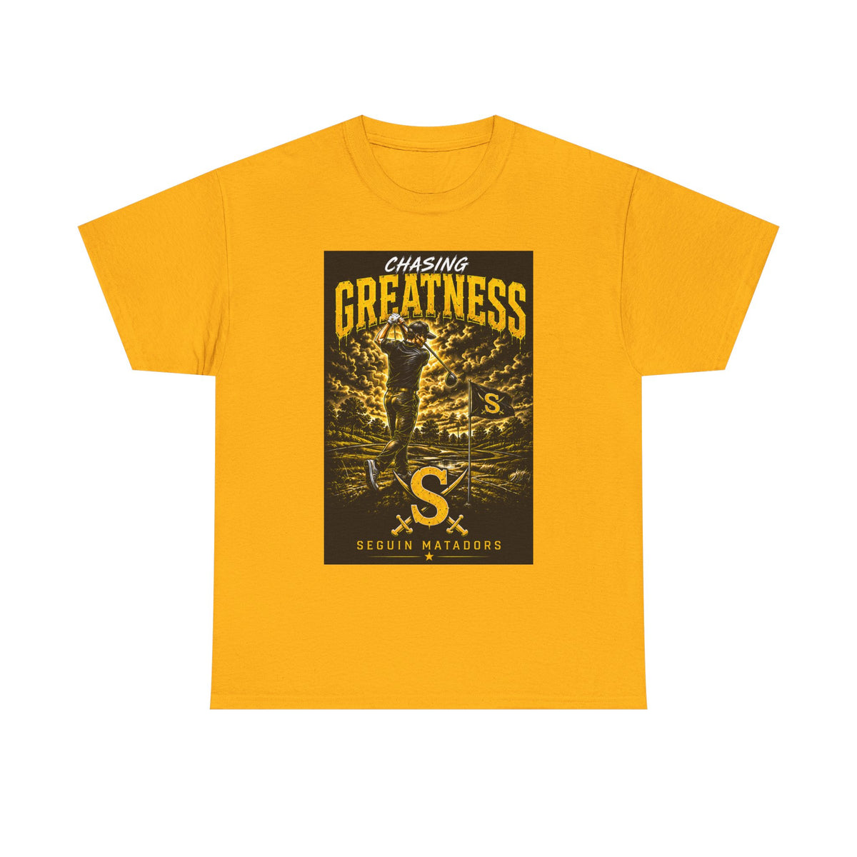 Chasing Greatness Tee — Seguin Matadors Baseball Graphic Shirt