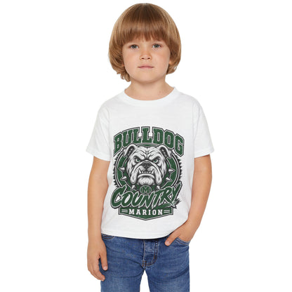 Bulldog Country Toddler T-Shirt — Marion Bulldogs Personalized Number (e.g., Jordan 74)
