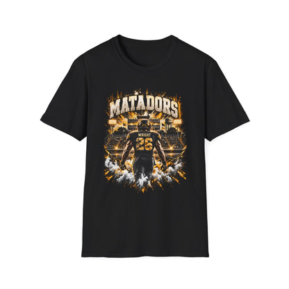 Matadors Football Player Graphic T-Shirt — Team Jersey Number 26 Fan Tee