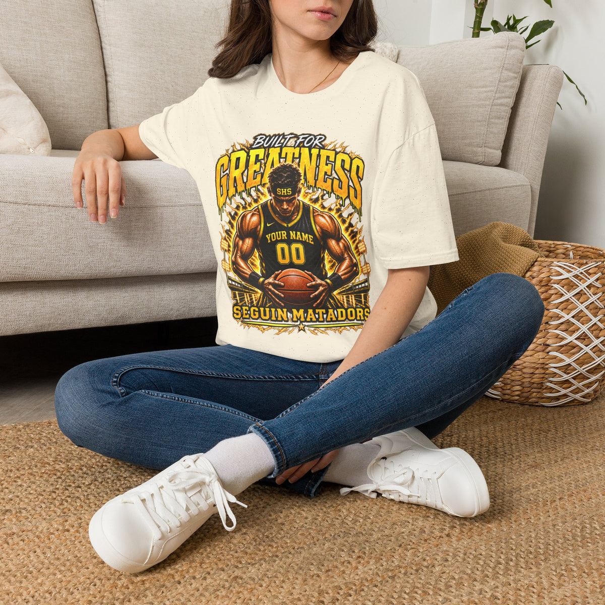 Custom Seguin Matador Basketball Player Tee | Personalized Name & Jersey Number