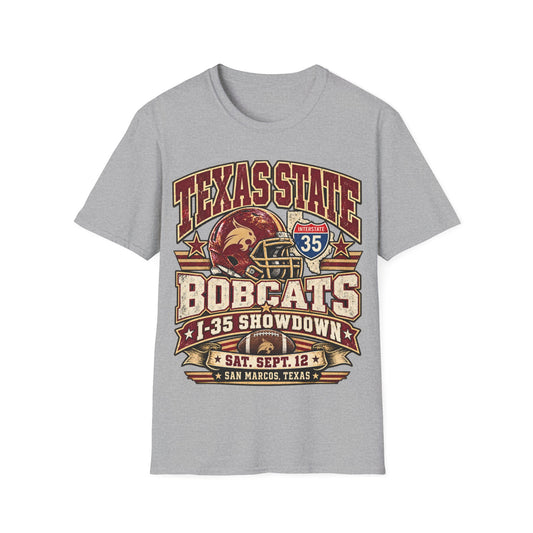 Texas State Bobcats Football T‑Shirt – I‑35 Showdown Game Day Tee