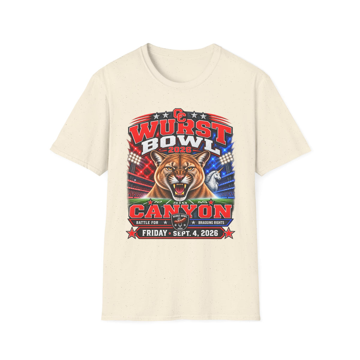 Wurst Bowl 2026 T-Shirt — Canyon Football Game Day Tee