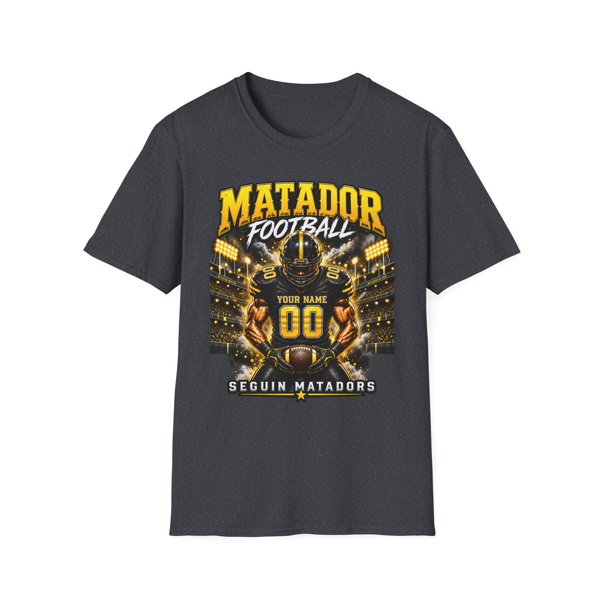 Custom Seguin Matador Football Player Tee | Personalized Name & Jersey Number