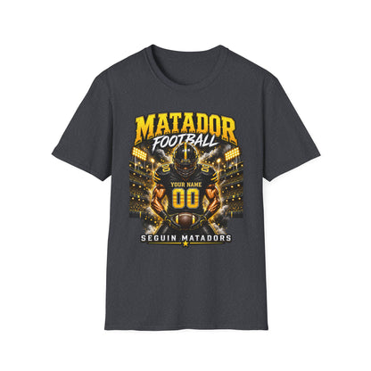Custom Seguin Matador Football Player Tee | Personalized Name & Jersey Number