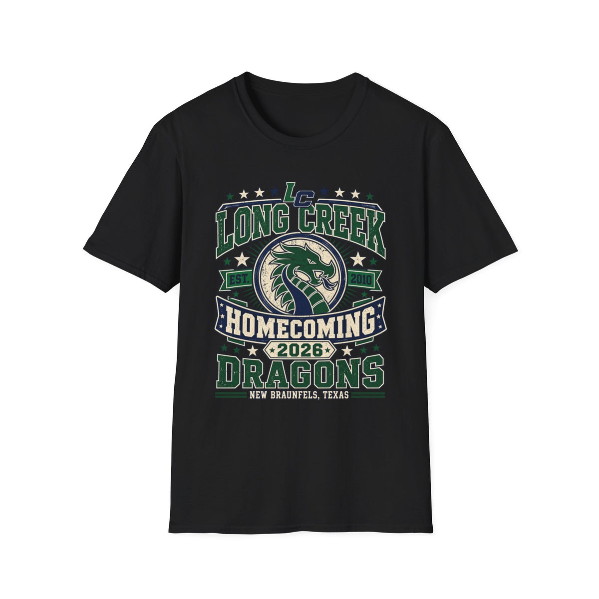 Long Creek Dragons Homecoming T-Shirt — School Spirit Tee (Est. 2020)