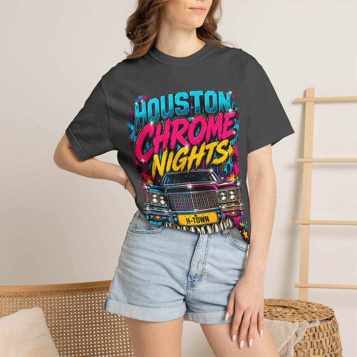 Houston Chrome Nights T-Shirt — Texas Night Ride Classic Car Tee