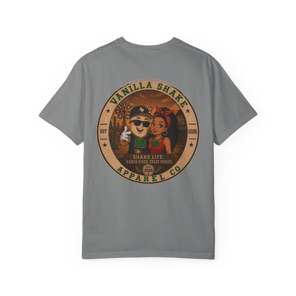 Mr. & Mrs. Shake Logo 2 - Unisex Garment-Dyed T-shirt