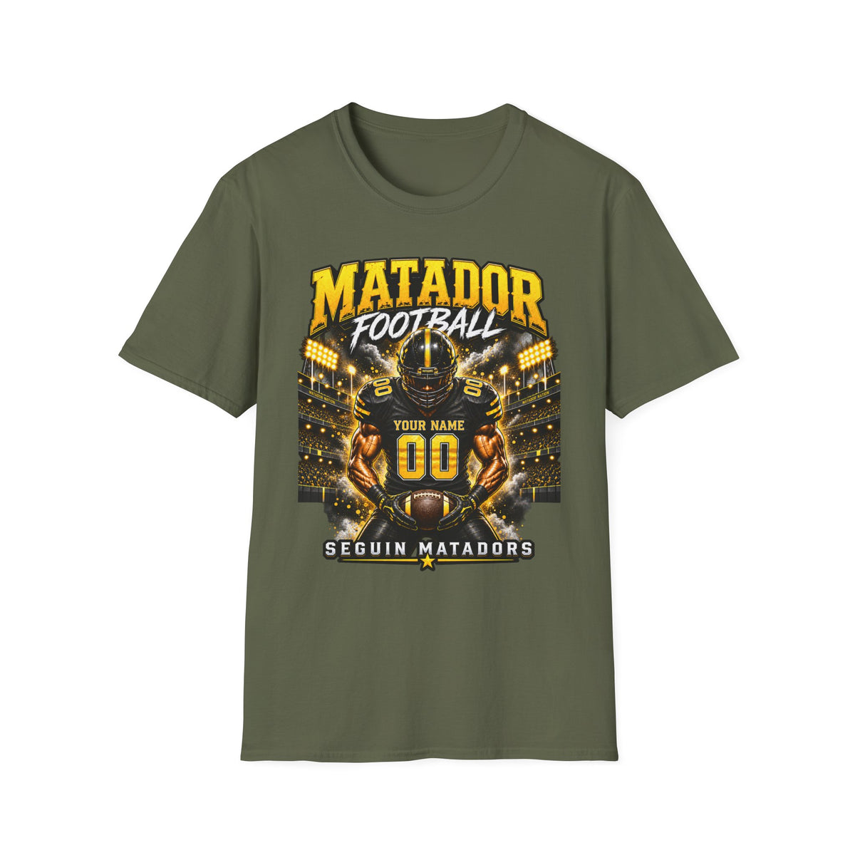 Custom Seguin Matador Football Player Tee | Personalized Name & Jersey Number