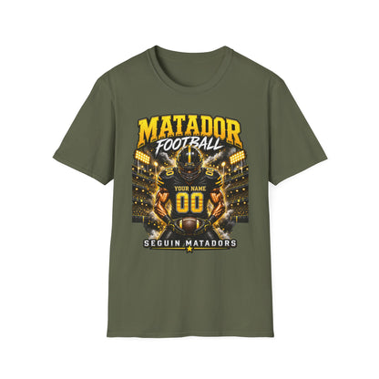 Custom Seguin Matador Football Player Tee | Personalized Name & Jersey Number