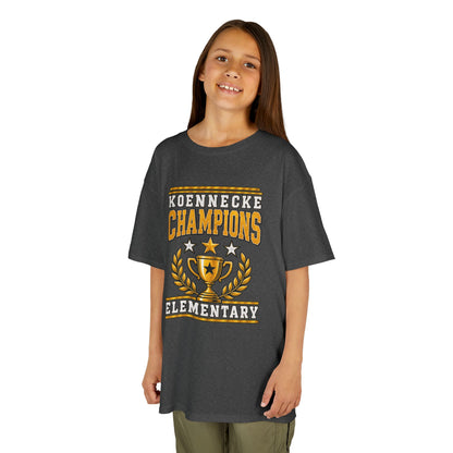 Koennecke Champions Elementary Kids T-Shirt — School Spirit Trophy Design