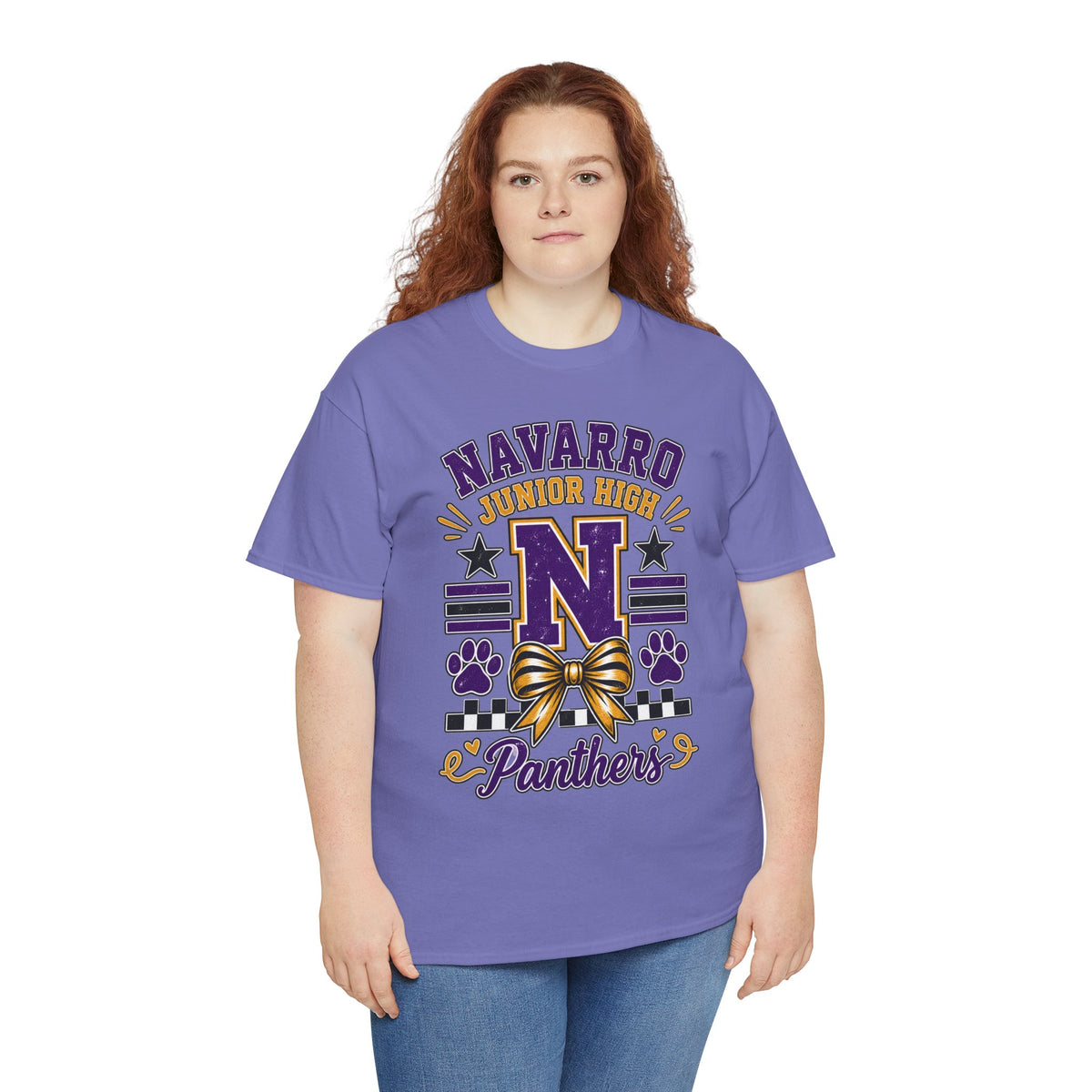 Navarro Junior High Panthers T-Shirt – School Spirit Tee with Purple & Gold Mascot Design