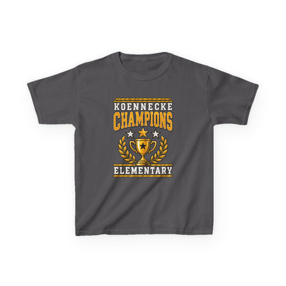 Koennecke Champions Elementary Kids T-Shirt — School Spirit Trophy Design