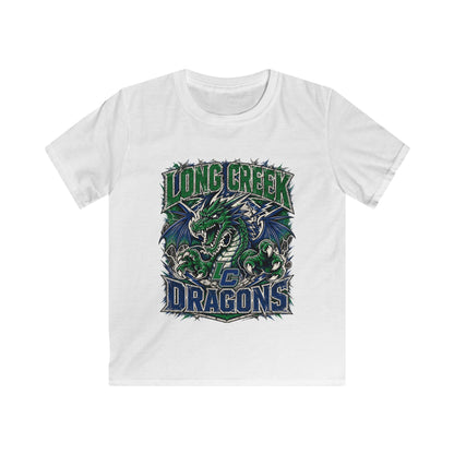 Long Creek Dragons Kids Tee — Green Fierce Dragon School Spirit Shirt