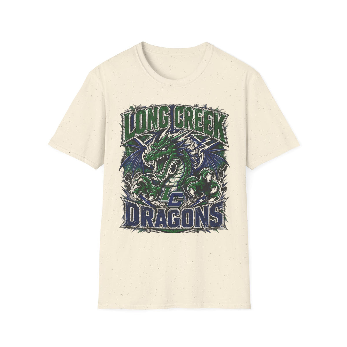 Long Creek Dragons T-Shirt — Vintage Green Dragon School Spirit Tee