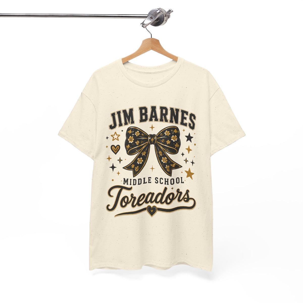 T-Shirt — Jim Barnes Middle School Toreadors Cheer Bow Design