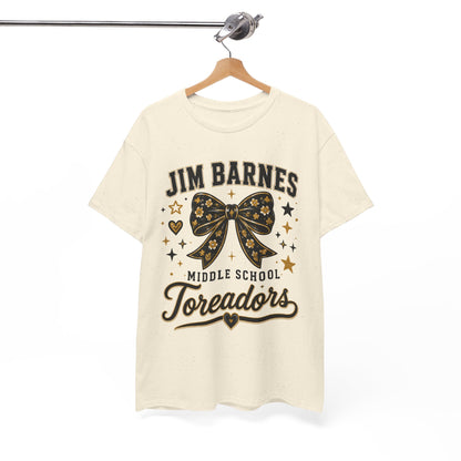 T-Shirt — Jim Barnes Middle School Toreadors Cheer Bow Design