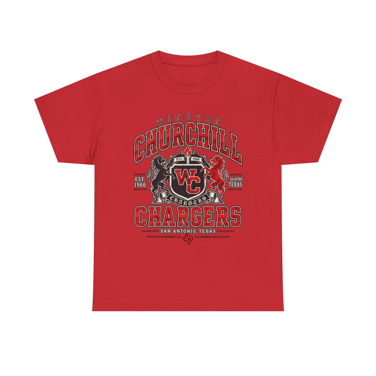 Churchill Chargers School Spirit T-Shirt — WC Logo & Mascot Tee