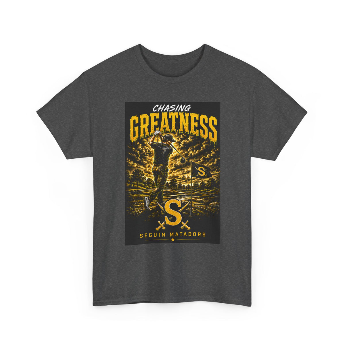 Chasing Greatness Tee — Seguin Matadors Baseball Graphic Shirt