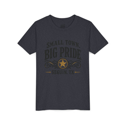 Youth Tee — "Small Town. Big Pride. Seguin, TX" Vintage Star