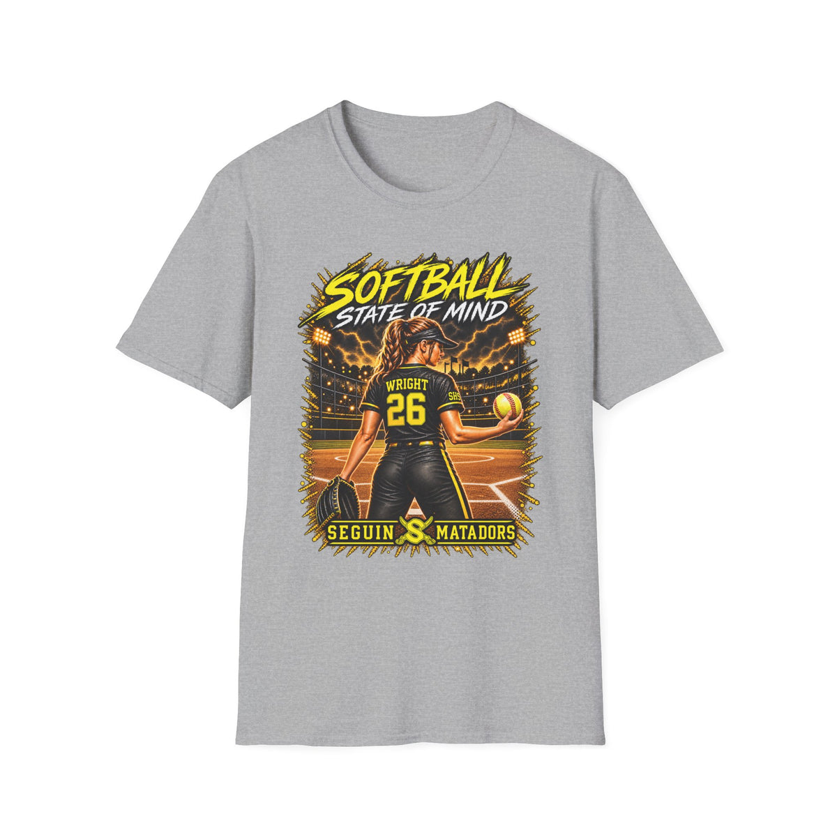 Custom Seguin Matador Softball Player Tee | Personalized Name & Jersey Number