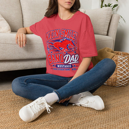 Nixon-Smiley Mustangs Band T-Shirt — Vintage Red Mustang Music Design