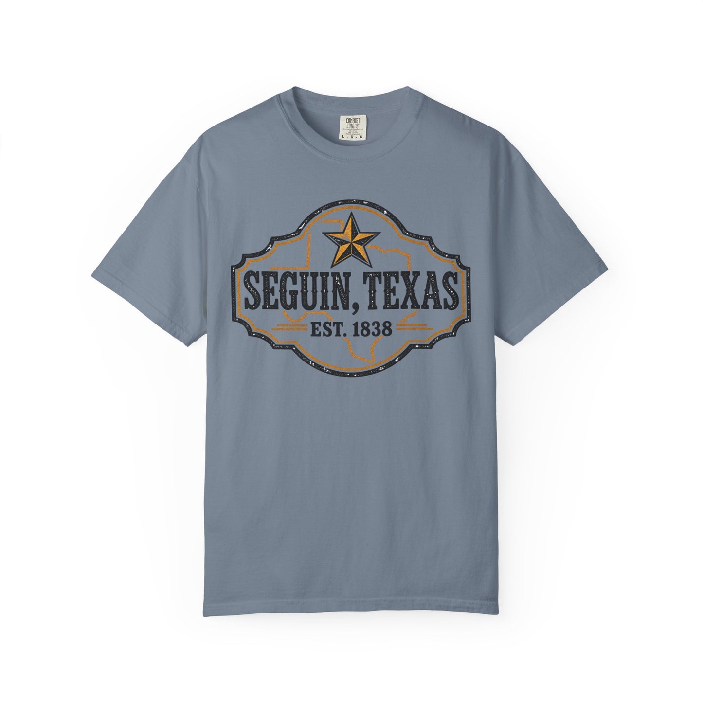 Seguin, Texas Vintage Badge T-Shirt — Est. 1838 Cotton Tee