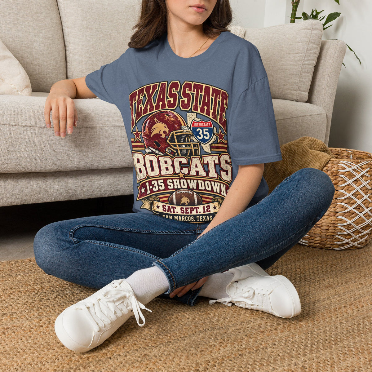 Texas State Bobcats Football T‑Shirt – I‑35 Showdown Game Day Tee