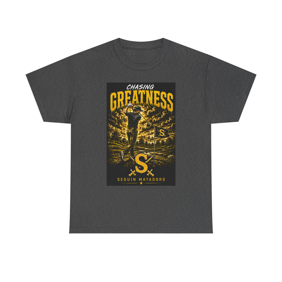 Chasing Greatness Tee — Seguin Matadors Baseball Graphic Shirt