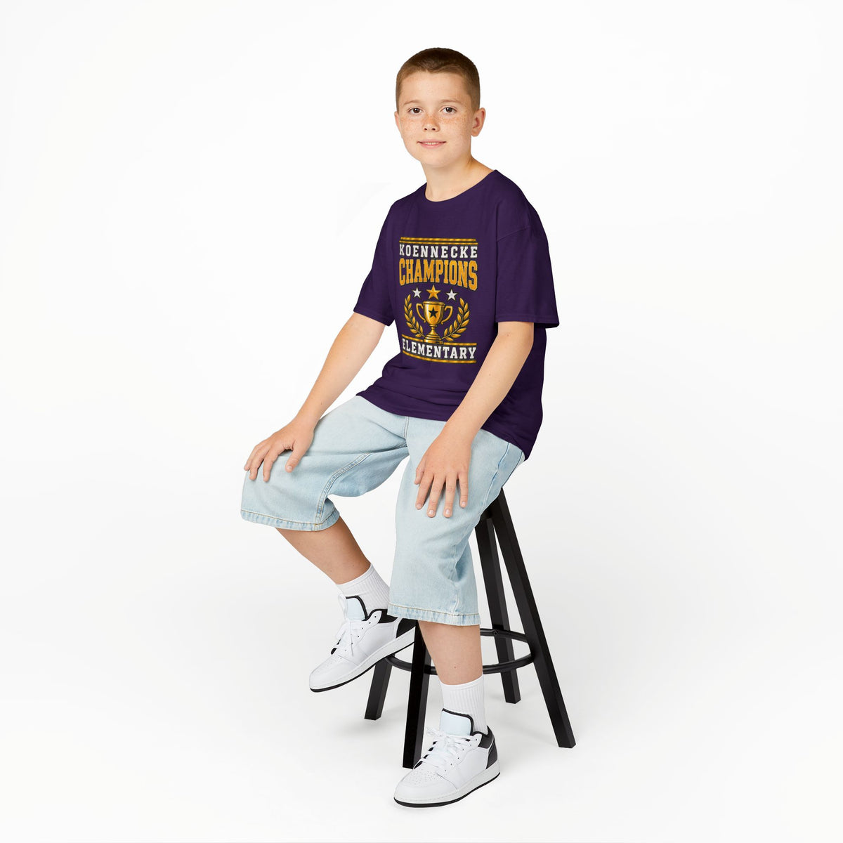 Koennecke Champions Elementary Kids T-Shirt — School Spirit Trophy Design