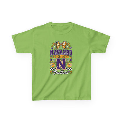 Kids Navarro Elementary Panthers T‑Shirt — Purple & Gold School Spirit Tee