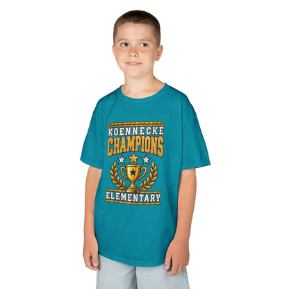 Koennecke Champions Elementary Kids T-Shirt — School Spirit Trophy Design