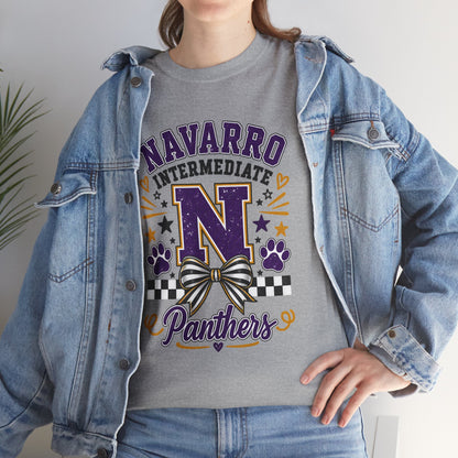Navarro Intermediate Panthers T-Shirt — School Spirit Tee with 'N' Logo & Paw Prints