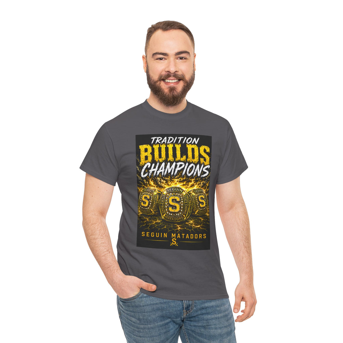 Tradition Builds Champions Tee — Seguin Matadors School Spirit T-Shirt