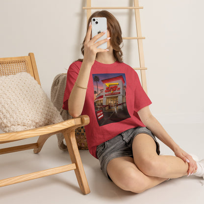 Retro Diner Photo T‑Shirt – 'A Hand Out Of It' Vintage Neon Tee