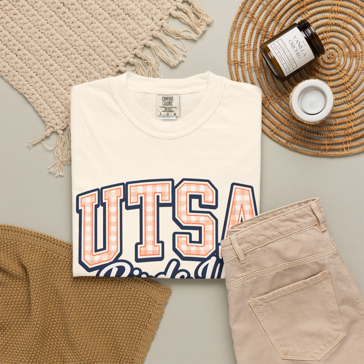 UTSA Birds Up T-Shirt — San Antonio Orange Garment-Dyed Tee
