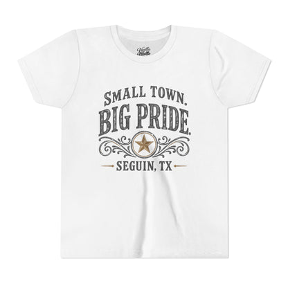 Youth Tee — "Small Town. Big Pride. Seguin, TX" Vintage Star