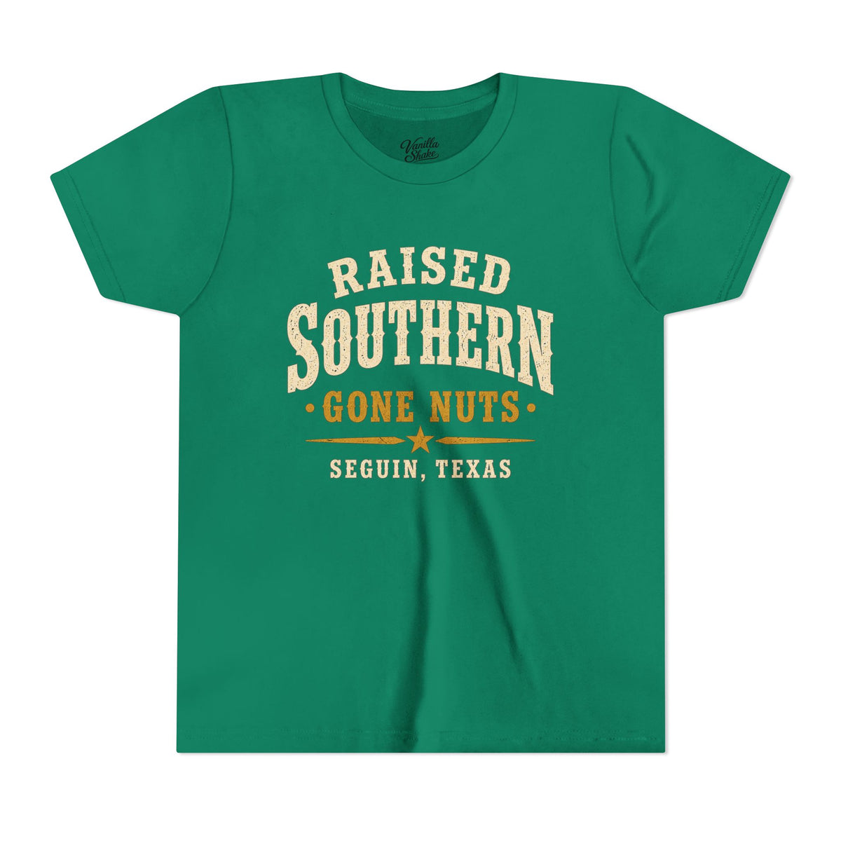 Youth Tee — "Raised Southern, Lone Star" Seguin, Texas Kids Shirt
