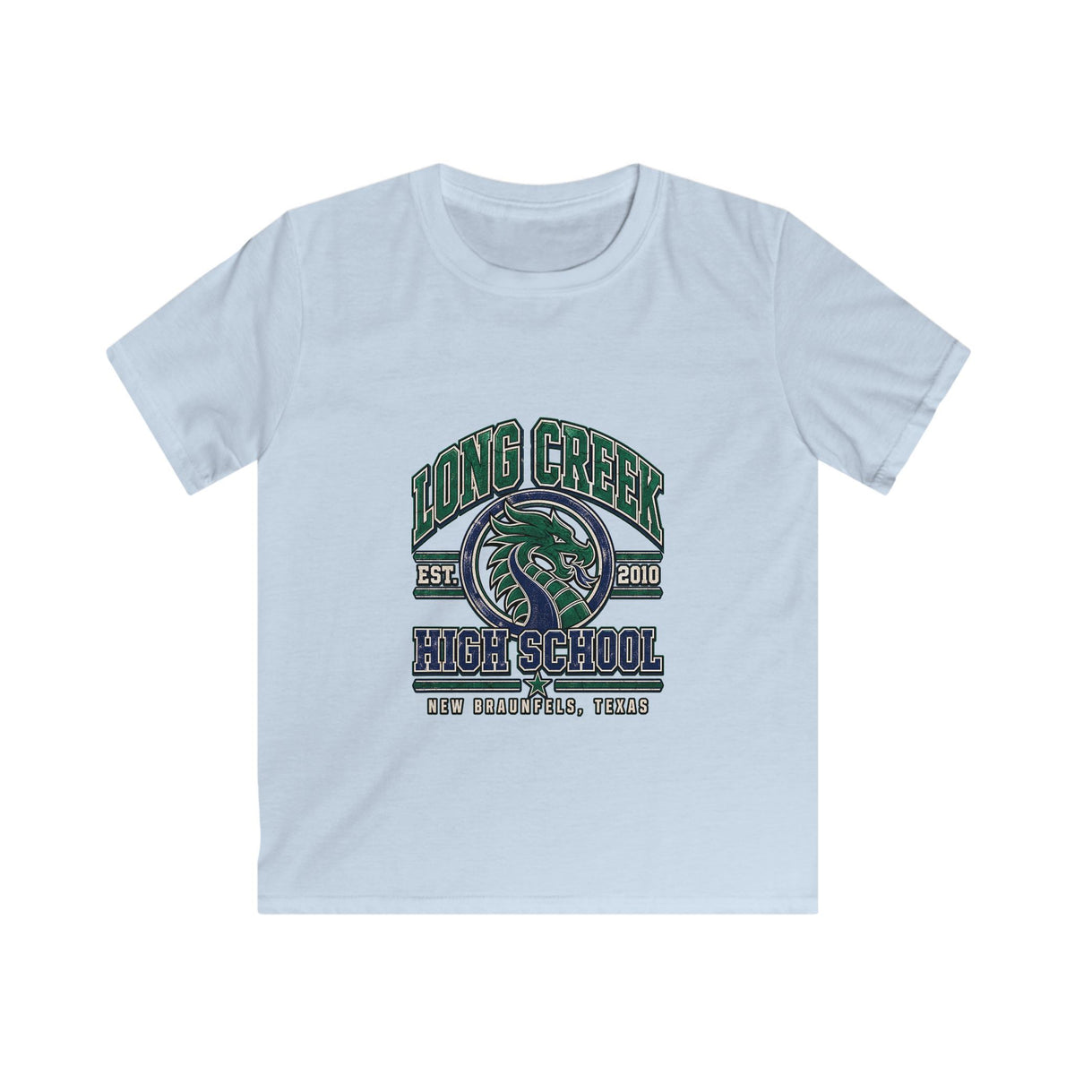 Long Creek High School Kids Tee – Dragon Mascot School Spirit Shirt