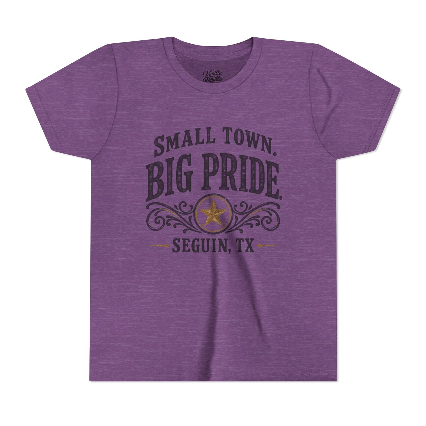 Youth Tee — "Small Town. Big Pride. Seguin, TX" Vintage Star