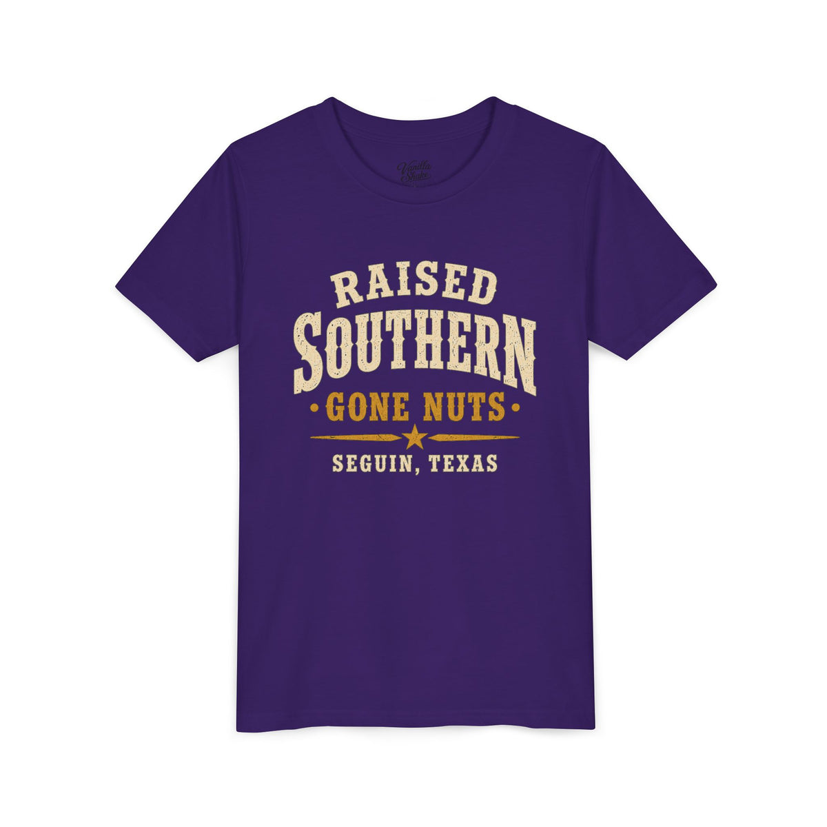 Youth Tee — "Raised Southern, Lone Star" Seguin, Texas Kids Shirt