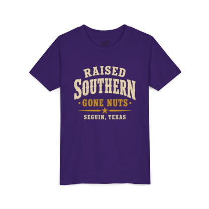 Youth Tee — "Raised Southern, Lone Star" Seguin, Texas Kids Shirt