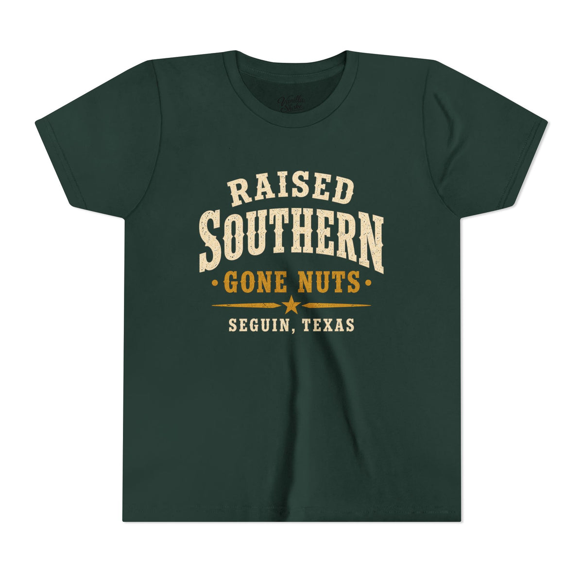 Youth Tee — "Raised Southern, Lone Star" Seguin, Texas Kids Shirt