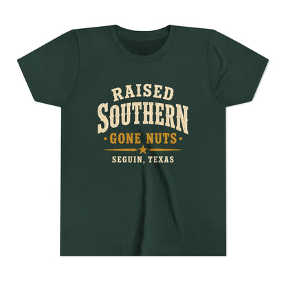 Youth Tee — "Raised Southern, Lone Star" Seguin, Texas Kids Shirt