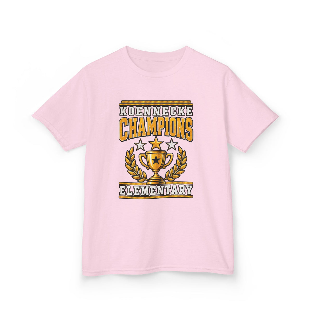 Koennecke Champions Elementary Kids T-Shirt — School Spirit Trophy Design