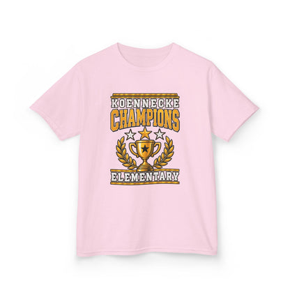 Koennecke Champions Elementary Kids T-Shirt — School Spirit Trophy Design