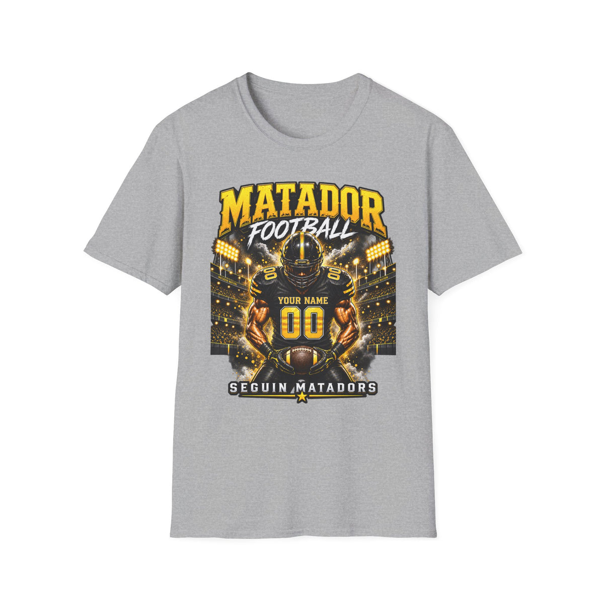 Custom Seguin Matador Football Player Tee | Personalized Name & Jersey Number