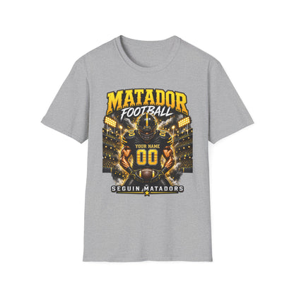 Custom Seguin Matador Football Player Tee | Personalized Name & Jersey Number